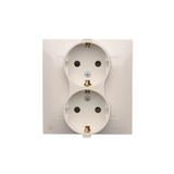 Simon 54 Gniazdo Schuko z przesłonami podwójne 16A z. śrub. antybakteryjny biały