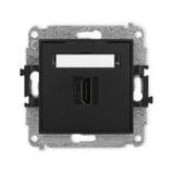 ICON Mechanizm gniazda pojedynczego HDMI 2.0 czarny mat