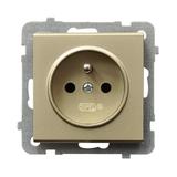 SONATA Gniazdo pojedyncze z uziemieniem kolor szampański złoty GP-1RZ/m/39 OSPEL
