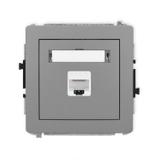 DECO Mechanizm gniazda komputerowego pojedynczego 1xRJ45, kat. 6, 8-stykowy szary mat