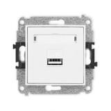 MINI Mechanizm ładowarki USB pojedynczej USB A, 10W max., 5V, 2A biały