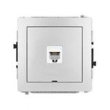 DECO Mechanizm gniazda telefonicznego pojedynczego 1xRJ11, 4-stykowy, beznarzędziowe, bez pola opiso