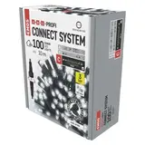 Oświetlenie łączone Profi - łańcuch 100 LED 10m zimna biel, czarny przewód, IP44, timer