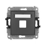 ICON Mechanizm gniazda multimedialnego pojedynczego bez modułu (standard Keystone) grafitowy mat
