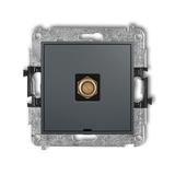 MINI Mechanizm gniazda antenowego pojedynczego typu F (SAT) pozłacany, bez pola opisowego grafitowy