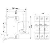 Rozłącznik izolacyjny modułowy 3P 100A DL 3P 100A FR/100A/3P 87.115 OPATÓWEK 87.115 OPATÓWEK