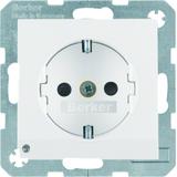 B.3/B.7 Gniazdo SCHUKO z uz. z podświetleniem orientacyjnym LED, biały 41091909 HAGER