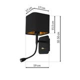 Milagro kinkiet Napoli E27 + LED 1W 90lm 4000K czarno/złoty ML6366