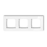 ICON Ramka uniwersalna potrójna kwadratowa - efekt szkła (ramka: biała; spód: biały) biały