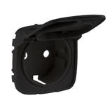 VALENA ALLURE - PLAKIETKA CZARNA GNIAZDA POJEDYNCZEGO SCHUKO 2P+Z Z KLAPKĄ, Legrand