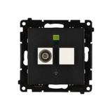 Simon 55 Gniazdo ekwipotencjalne pojedyncze Czarny mat