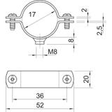 2900/W, ŚRUB.OBEJMY DYSTANS.3/8" M6
