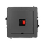 DECO Mechanizm gniazda głośnikowego pojedynczego, bez pola opisowego grafitowy mat