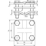 Zacisk krawędziowy do uziomu 20-25 mm