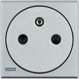 AXOLUTE - GNIAZDO 2P+Z 16A PŁASKIE ALUMINIUM (AUTOZACISKI), Bticino