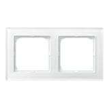 SONATA Ramka podwójna - kolor białe szkło R-2RG/31