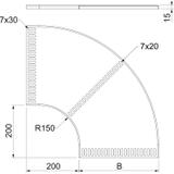 RB 90/75/150, ŁUK 150 MM OC.OGN.NORMA MORSKA