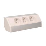 Gniazdo meblowe 3x2P+Z, biało-srebrne OR-GM-9001/W-G ORNO