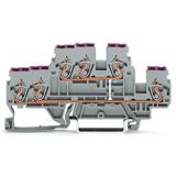 złączka dwupiętrowa L/L 6-przewodowa 2,5 mm2 szara