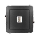 DECO Mechanizm ładowarki USB pojedynczej USB A, 10W max., 5V, 2A, bez pola opisowego grafitowy