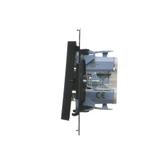 Simon 55 Przycisk zwierny /dzwonek/ z podświetleniem LED szybkozłączka Czarny mat