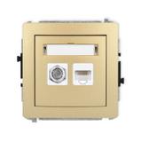 DECO Mechanizm gniazda antenowego poj. typu F (SAT) + gniazda komp. poj. 1xRJ45, kat. 5e, 8-stykowy