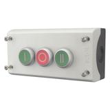 M22-I3-M1 Kaseta sterownicza 3-otworowa z przyciskami zielony/czerwony/zielony IP65 216532 EATON