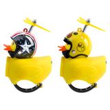 Światło rowerowe + dzwonek, kaczka w kasku, 130lm, 800mAh, 6000K, 2 wzory (mix)