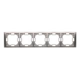 Simon Basic Neos Ramka 5-krotna NEOS – uniwersalna poziom i pion stal inox BMRC5/21 KONTAKT