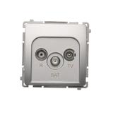 Simon Basic Gniazdo antenowe R-TV-SAT końcowe 1x wejście: 5 MHz–24 GHz srebrny mat *Może być użyte j