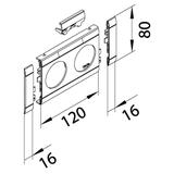 tehalit.WA Maskownica podwójna z polem opisowym ABS bezhalogenowy grafit GB080219011 HAGER