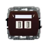 TREND Mechanizm gniazda podwójnego 2xUSB A-A 3.0 brązowy