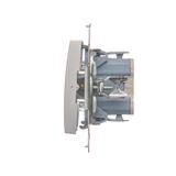 Simon 54 Przycisk pojedynczy rozwierny bez piktogramu 10A 250V szybkozłączka srebrny mat DPR1.01/43 KONTAKT