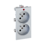Simon Connect Gniazdo podwójne CIMA z uziemieniem 2x230V 16A aluminium S2/8 KONTAKT
