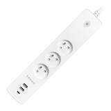 Przedłużacz z 3 gniazdami z uziemieniem i wyłącznikiem 2xUSB Tuya Smart Wi-Fi biały