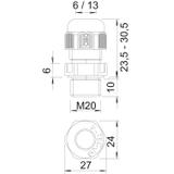V-TEC VM20UV LGR, Dławik kablowy