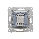 Simon 55 Przycisk zwierny pojedynczy zwierny z podświetleniem LED szybkozłączka Aluminium mat