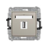MINI Gniazdo pojedyncze USB A-A 2.0 taupe 60MGUSB-1 KARLIK