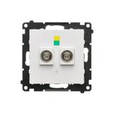 Simon 55 Gniazdo ekwipotencjalne podwójne Biały mat