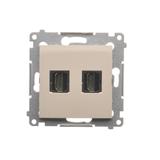 Simon 54 Gniazdo HDMI podwójne kremowy