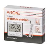 Przewodowa stacja pogodowa z pomiarem temperatury zewnętrznej i wewnętrznej oraz wilgotności biała W