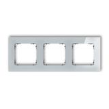 ICON Ramka uniwersalna potrójna kwadratowa - efekt szkła (ramka: szara; spód: czarny) szary