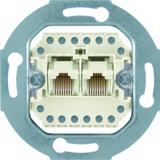one.platform Gniazdo telefoniczne UAE podwójna (RJ11 RJ12 RJ45) kat. 3 (mechanizm) Berker 534539 WDF4108W1 HAGER
