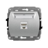 TREND Mechanizm gniazda komputerowego pojedynczego 1xRJ45, kat. 5e, ekranowany, 8-stykowy srebrny me