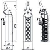 KASETA STEROWNICZA SUWNICOWA   SAA-1NO+B-1NC+4X(1NO+1NO/2)