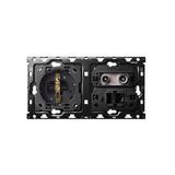 Simon 100 Zestaw 2-krotny: 1 gniazdo+1 TV końcowe+1 RJ45 cat 6