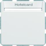 BERKER Q.x Łącznik przekaźnikowy na kartę hotelową biały aksamit 16406099 HAGER