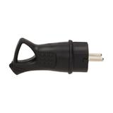 Bryzgoszczelna wtyczka gumowa Uni-Schuko z uchwytem IP44 czarna ,16A 230V OR-AE-1369 ORNO