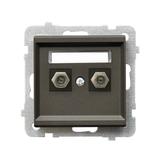 SONATA Gniazdo antenowe typu F podwójne - kolor czekoladowy metalik