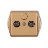 TREND Mechanizm gniazda abonenckiego RTV końcowego 2dB złoty metalik